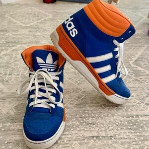 Adidas Irvington Mid Sneakers Men’s size 10.5 Royal Blue Orange